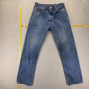 Vintage Levis 501 Jeans Womens Blue Made in USA 90s Button Straight Fits 27x28